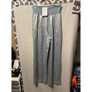 NWT Pj Harlow Lola Pajama Pants In Morning Blue Size Small Lounge Satin Silky